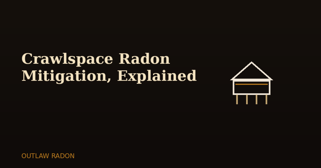 Illustration of a house cross-section over a crawlspace with a vapor barrier